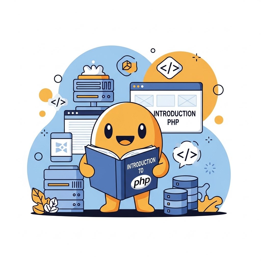 Icona del PHP su sfondo tecnologico, simbolo di sviluppo web